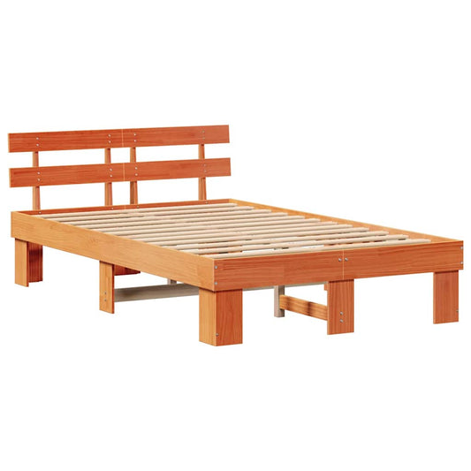 Bettgestell mit Kopfteil Braun 120 x 190 cm