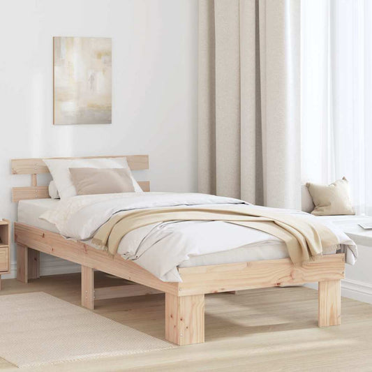 Bettgestell mit Kopfteil Braun 90 x 200 cm