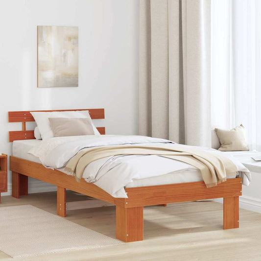 Bettgestell mit Kopfteil Braun 90 x 200 cm