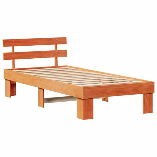 Bettgestell mit Kopfteil Braun 90 x 190 cm