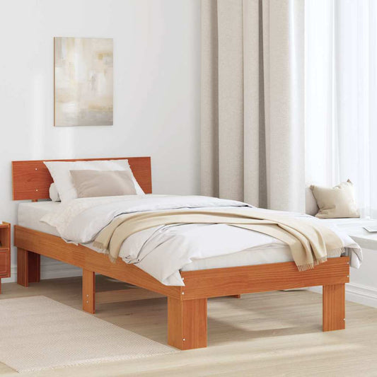 Bettgestell Wachsbraun 90 x 190 cm Massivholz Kiefer