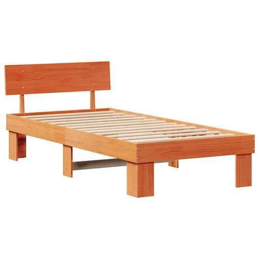 Bettgestell Wachsbraun 90 x 190 cm Massivholz Kiefer