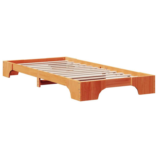 Bettgestell Wachsbraun 80 x 200 cm Massivholz Kiefer