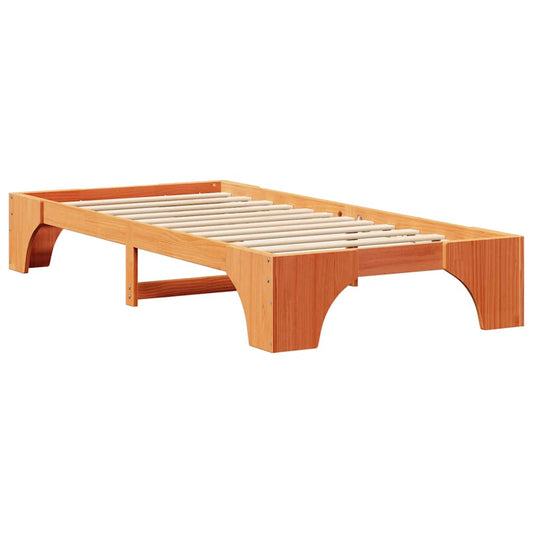 Bettgestell Wachsbraun 75 x 190 cm Massivholz Kiefer