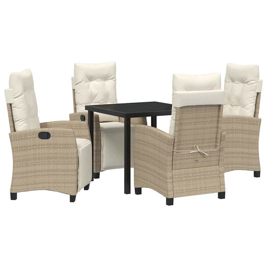 Garten Essgruppe 5 pcs Beige Poly-Rattan