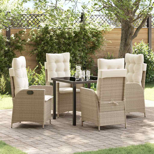 Garten Essgruppe 5 pcs Beige Poly-Rattan