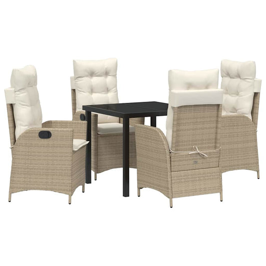 Garten Essgruppe 5 pcs Beige Poly-Rattan