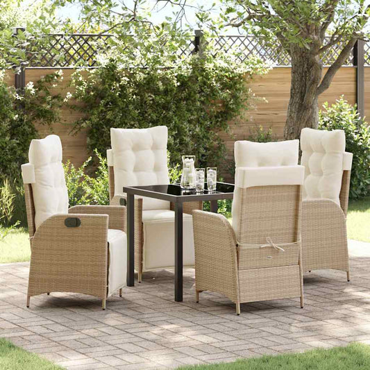 Garten Essgruppe 5 pcs Beige Poly Rattan