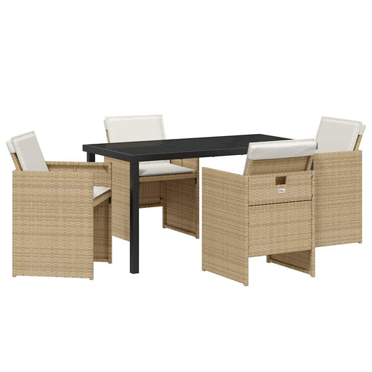 Garten Essgruppe 5 pcs Beige Poly-Rattan
