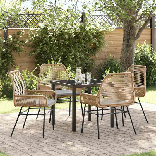 Garten Essgruppe 5 pcs Braun Poly-Rattan