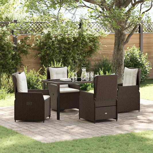 Garten Essgruppe 5 pcs Braun Poly-Rattan