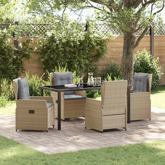 Garten Essgruppe 5 pcs Beige Poly-Rattan