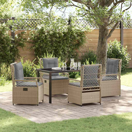 Garten Essgruppe 5 pcs Beige Poly-Rattan