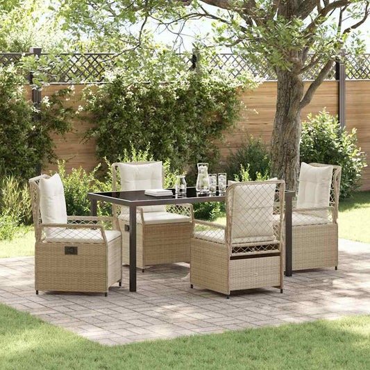 Garten Essgruppe 5 pcs Beige Poly-Rattan
