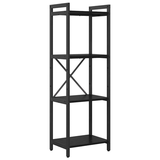 Bücherregal Schwarz Eichen-Optik 40 x 30 x 118 cm Holzwerkstoff