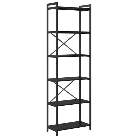 Bücherregal Schwarz Eichen-Optik 60 x 30 x 188 cm Holzwerkstoff