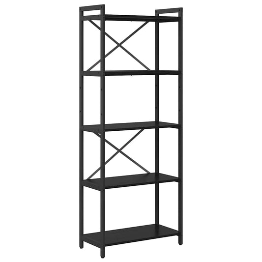 Bücherregal Schwarz Eichen-Optik 60 x 30 x 153 cm Holzwerkstoff
