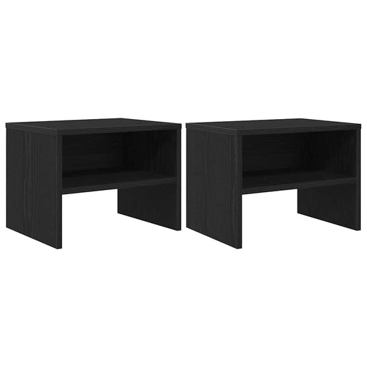 Nachttisch 2 pcs Schwarz Eichen-Optik 40 x 40 x 30 cm