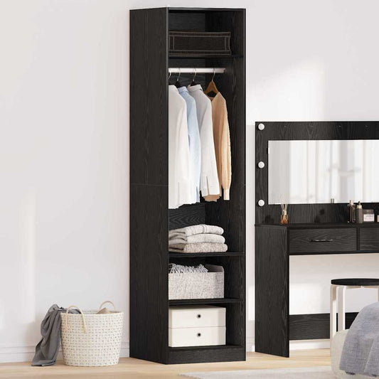 Kleiderschrank mit Regal Schwarz Eichen-Optik Holzwerkstoff