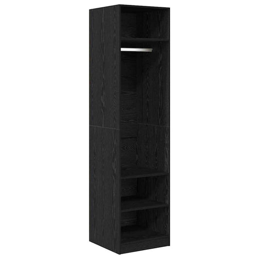 Kleiderschrank mit Regal Schwarz Eichen-Optik Holzwerkstoff