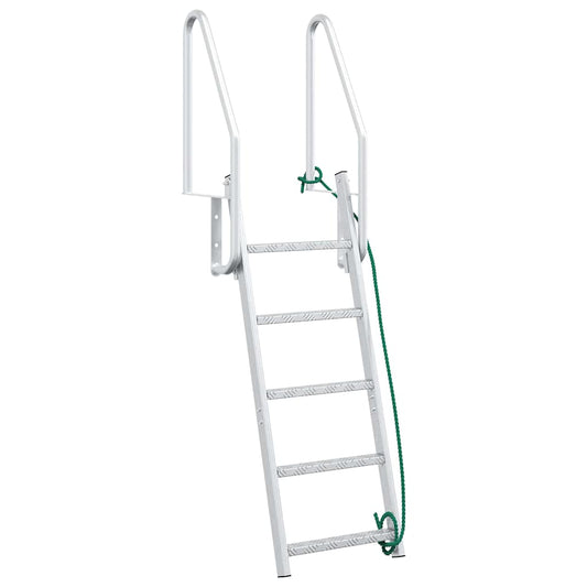 Dockleiter 5-Stufen Silber 58 x 77 x 191 cm