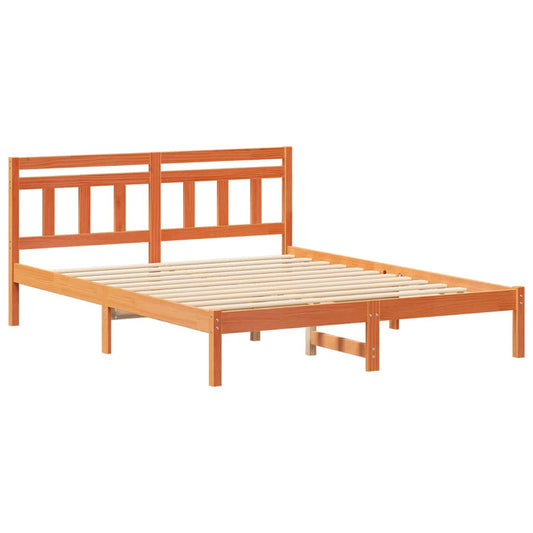 Bettgestell mit Kopfteil Braun Massivholz Kiefer
