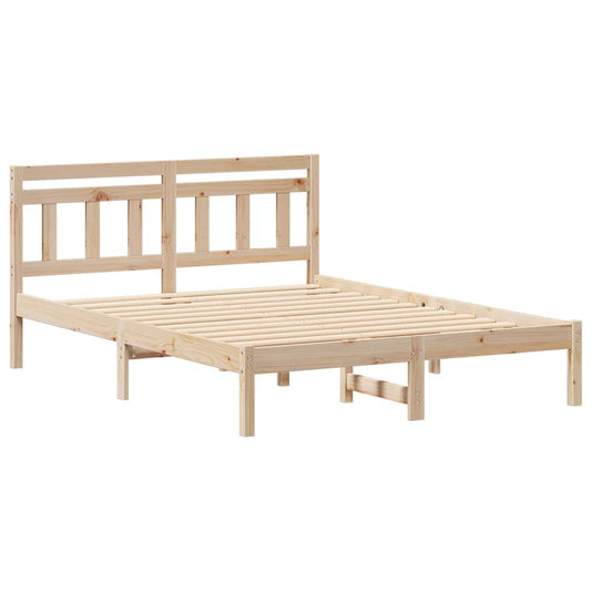Bettgestell mit Kopfteil Braun Massivholz Kiefer