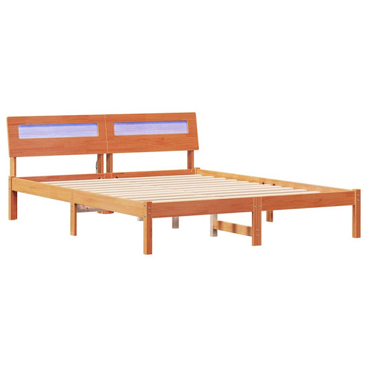 Bettgestell Wachsbraun 150 x 200 cm Massivholz Kiefer