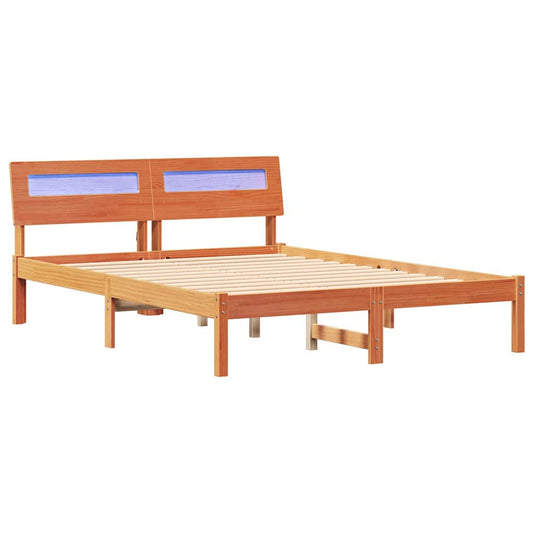 Bettgestell Wachsbraun 120 x 190 cm Massivholz Kiefer