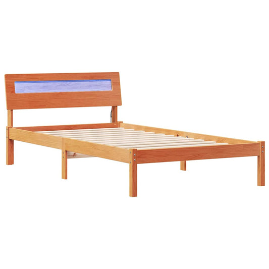 Bettgestell Wachsbraun 100 x 200 cm Massivholz Kiefer