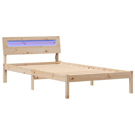 Bettgestell mit Kopfteil Braun 75 x 190 cm Massivholz Kiefer