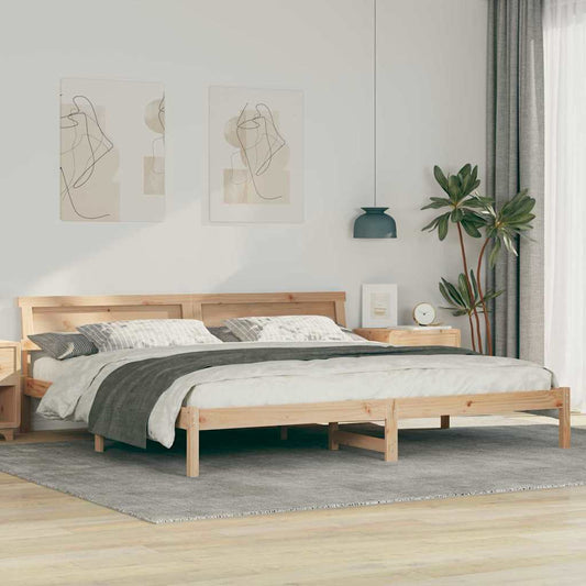 Bettgestell mit Kopfteil Braun 180 x 200 cm Massivholz Kiefer