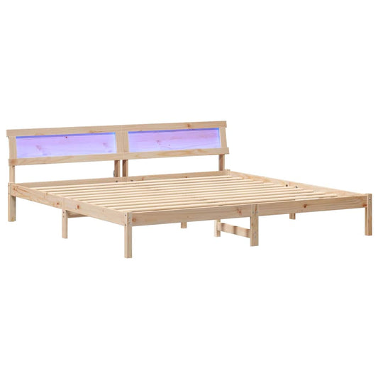 Bettgestell mit Kopfteil Braun 180 x 200 cm Massivholz Kiefer