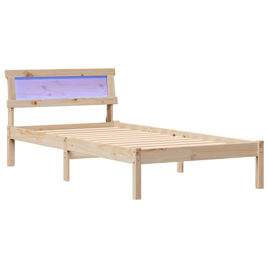 Bettgestell mit Kopfteil Braun 90 x 200 cm Massivholz Kiefer
