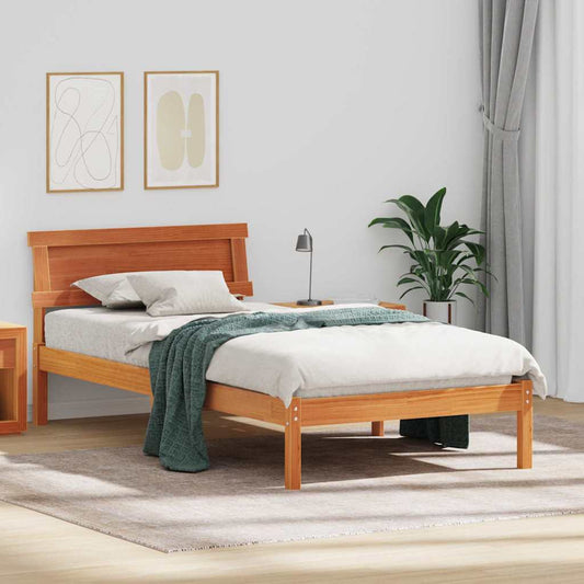 Bettgestell Wachsbraun 80 x 200 cm Massivholz Kiefer