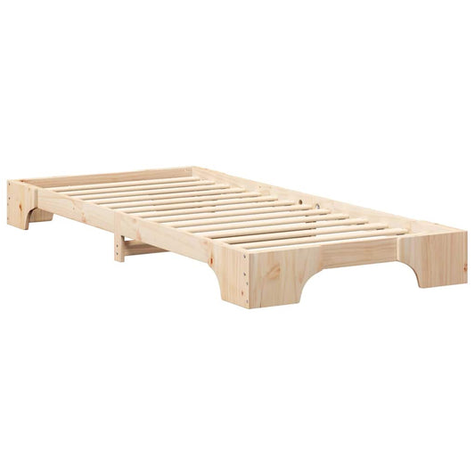 Bodenbettgestell Braun 80 x 220 cm Massivholz Kiefer