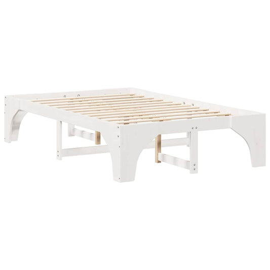 Bodenbettgestell Weiß 120 x 190 cm Massivholz Kiefer