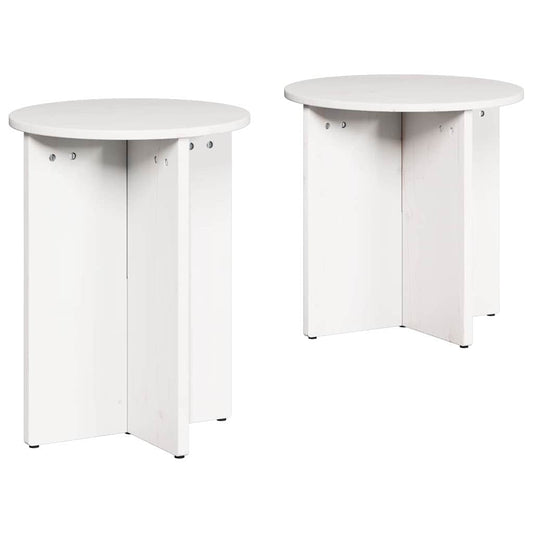 Couchtisch 2 pcs Weiß 41,5 x 41,5 x 41 cm Massivholz Kiefer