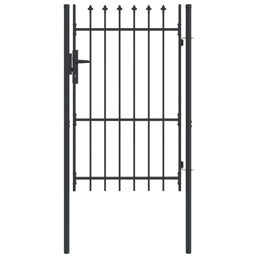 Zauntor Grau 100 x 150 cm Pulverbeschichteter Stahl