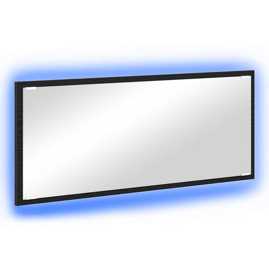 Spiegel Schwarz Eichen-Optik 90 x 8,5 x 37 cm Holzwerkstoff