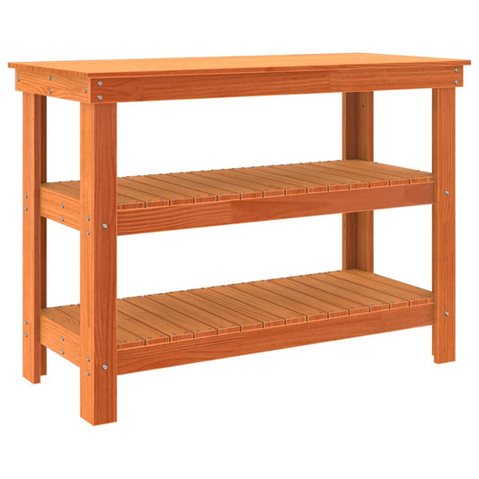 Werkbank Wachsbraun 110,5 x 50 x 80 cm Massivholz Kiefer