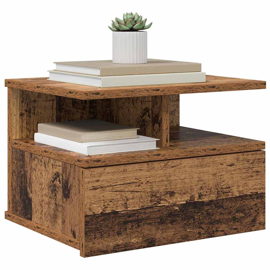 Schwebender Nachttisch Altes Holz 40x31x27 cm Extra Holz