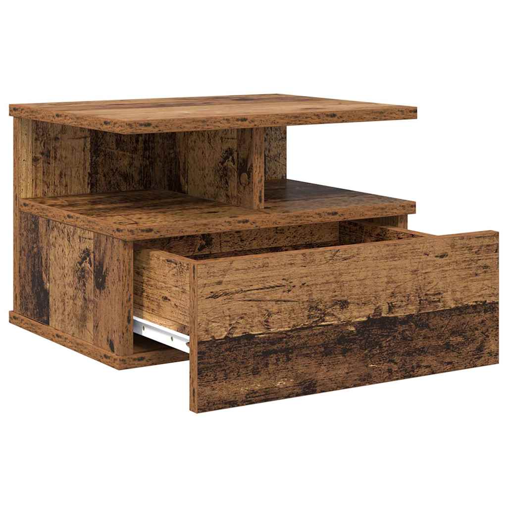 Schwebende Nachttische 2 Stück Alte Holzoptik 40x31x27 cm Holzwerkstoff