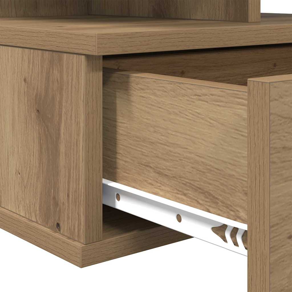 Schwebende Nachttische 2 Stück Artisan Eiche 40x31x27 cm Werkstoff Holz