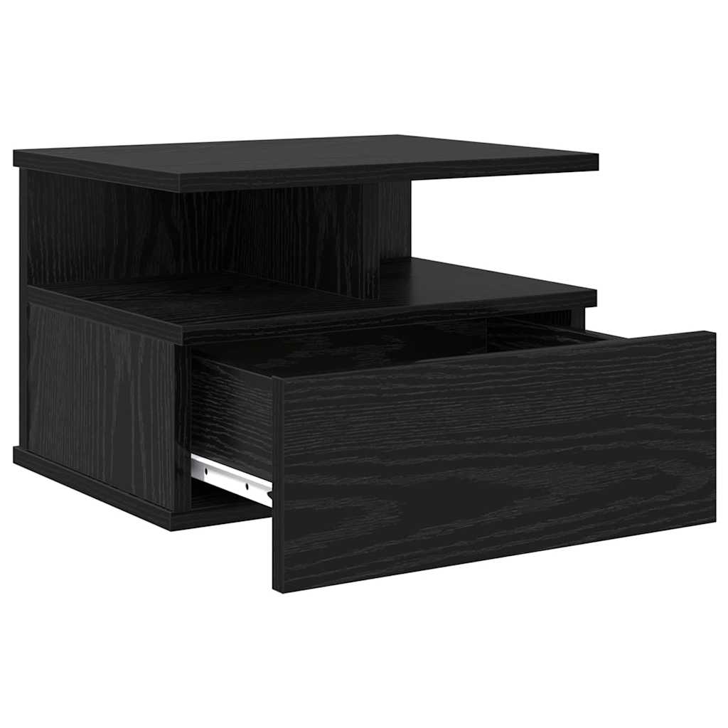 Schwebender Nachttisch Schwarz Eiche 40x31x27 cm Holzwerkstoff