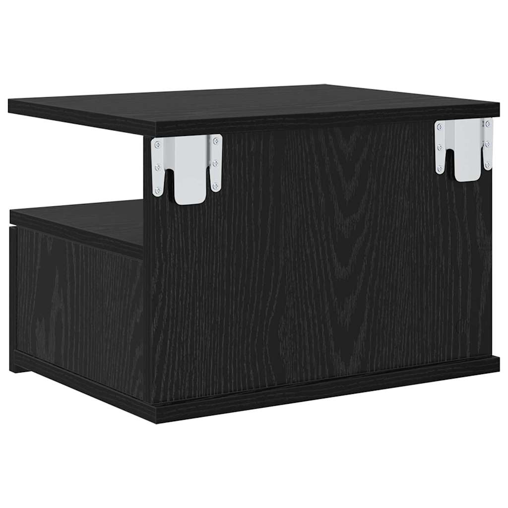 Schwebender Nachttisch Schwarz Eiche 40x31x27 cm Holzwerkstoff