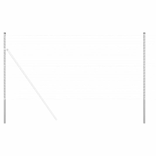 Zaunpfosten 2 pcs Silber Pulverbeschichteter Stahl