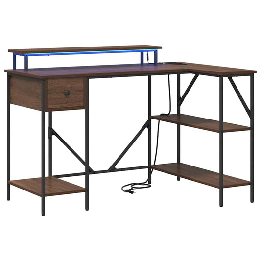 Schreibtisch mit Regal Braun Eichen-Optik 120 x 79 x 86,5 cm