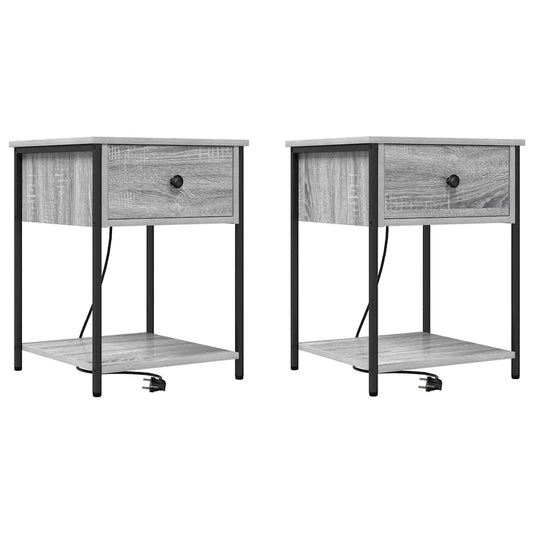 Nachttisch 2 pcs Graues Sonoma 42 x 41 x 56 cm Holzwerkstoff