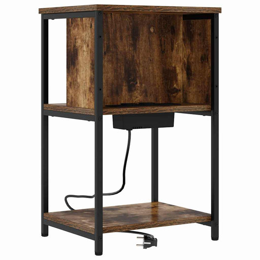 Nachttisch Geräucherte Eiche 38 x 31 x 61 cm Holzwerkstoff